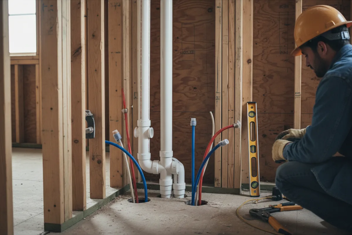 Drain and supply rough-in during Garbage Disposal Repair in Rolling Prairie